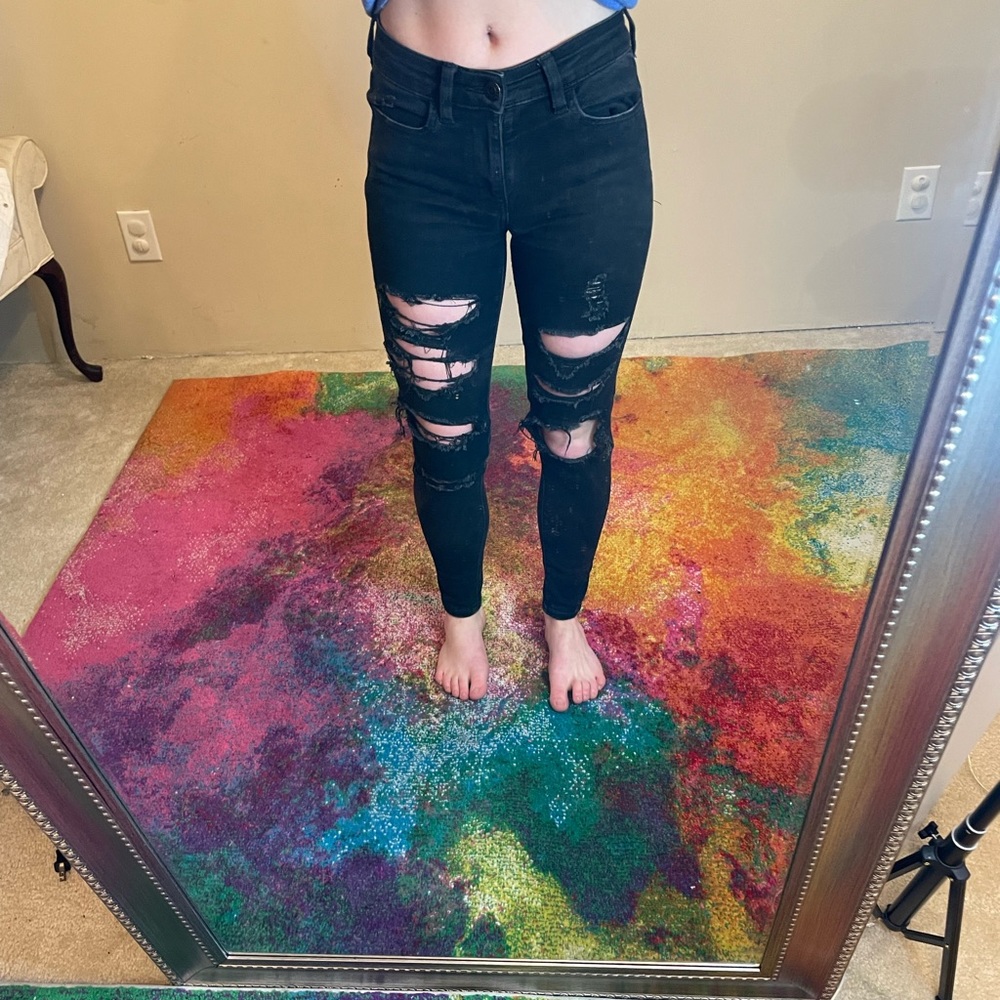 American eagle distressed black jeans